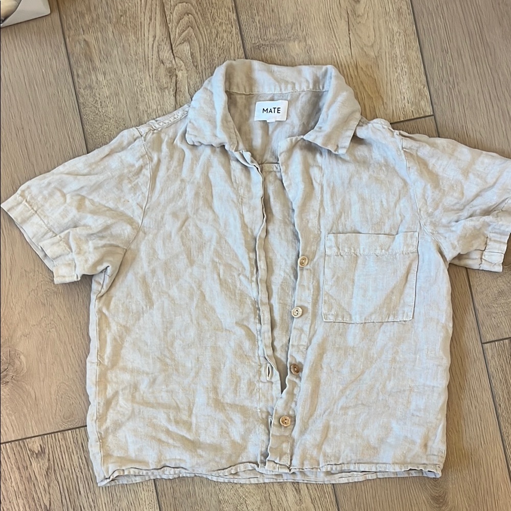 MATE the Label Cream Button Down Shirt